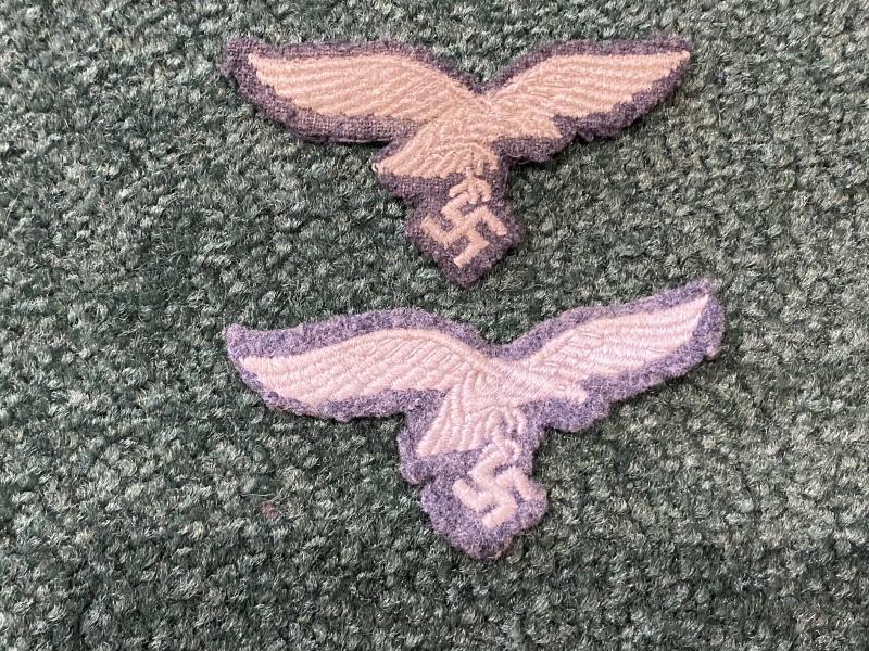 CLOTH LUFTWAFFE EAGLES REMOVED FROM CAPS.