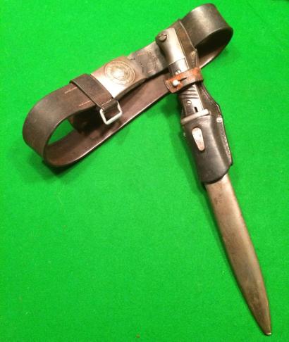 Souvenired Wehrmacht Belt and K98 Bayonet.