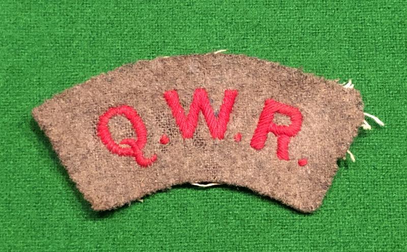 WW1 Q.W.R.Shoulder Title.