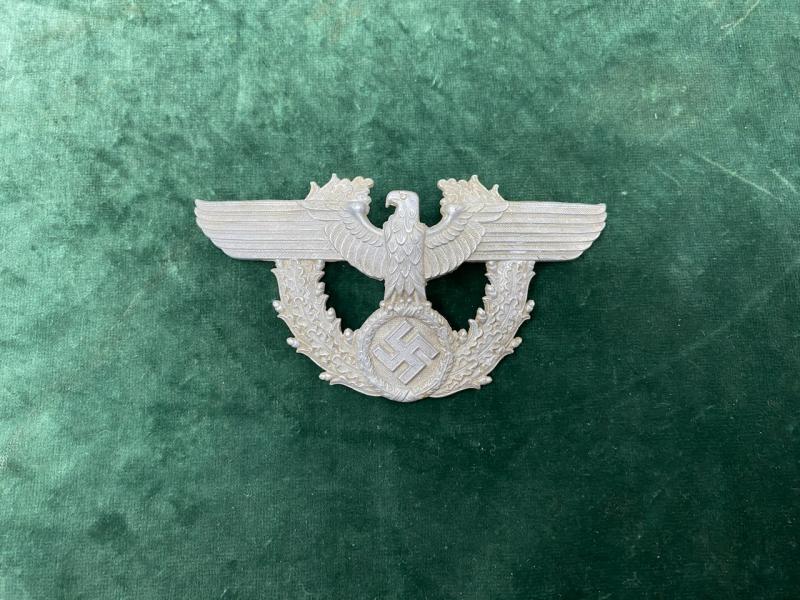 LARGE THIRD REICH EAGLE BADGE FOR POLICE SHAKO.