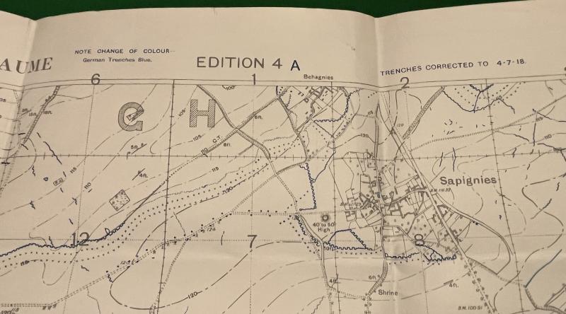 WW1 Trench Map - Bapaume 1918.