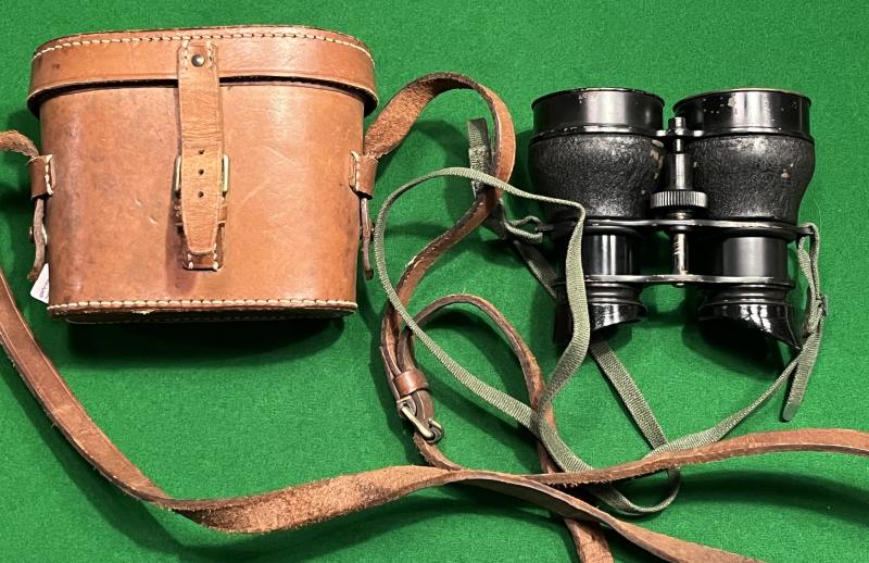 WW2 British Airborne Issue Binoculars & Case.