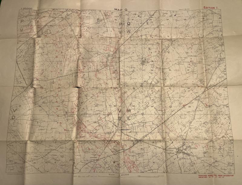 WW1 British Trench Map Passchendaele Oct.1917.