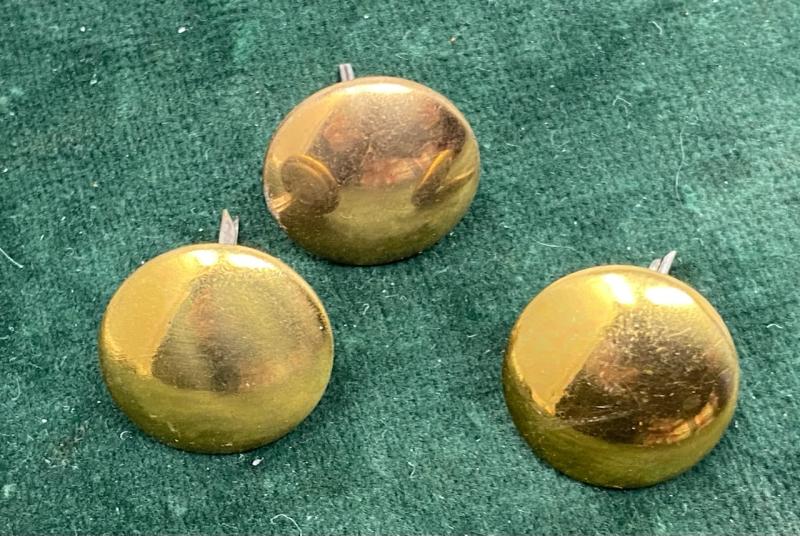 SET OF 3 SMOOTH GILT BUTTONS FOR THE SA KEPI.