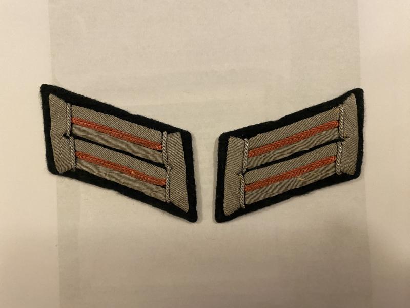 BEAUTIFUL PAIR OF COLLAR PATCHES FOR PANZER OFFICER.