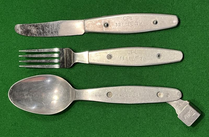 1945 Dated British Issue Knife,Fork & Spoon Set.