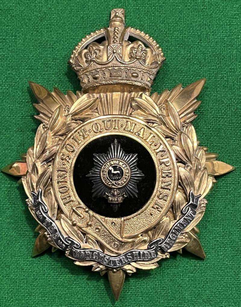 Worcestershire Regiment Edwardian Officer's helmet plate