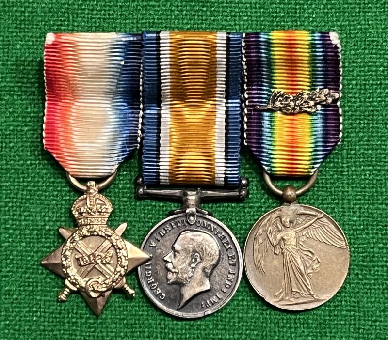 Miniature 1914/15 Star Trio with MiD.