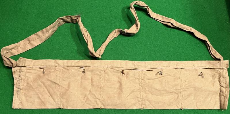 WW1 1918 British Cloth Ammunition Bandolier.