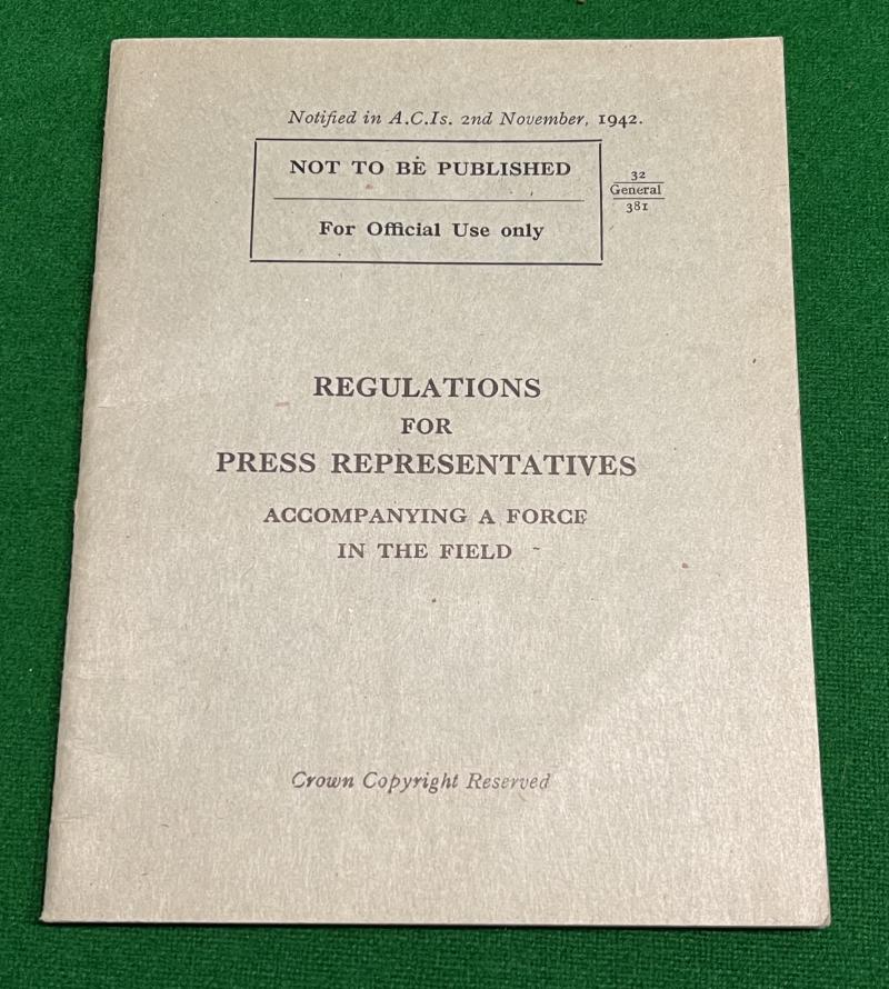 1942 Regulations for Press Representatives.