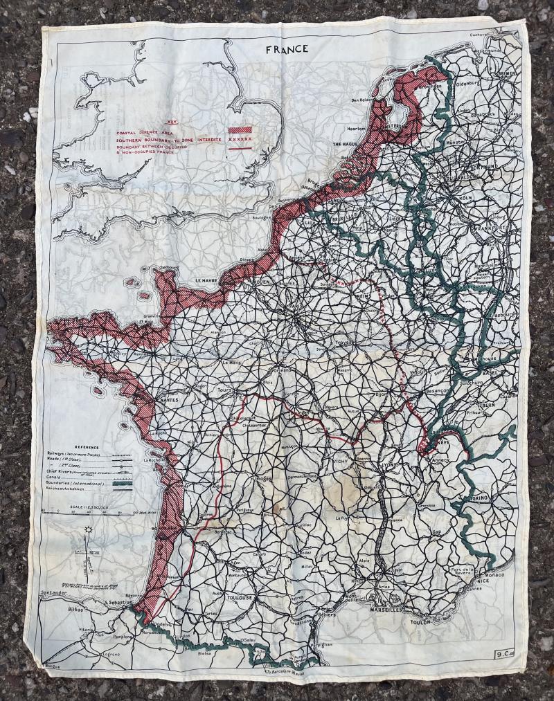 RAF/Special Forces Escape Map - 9.C(a)/9.U France.