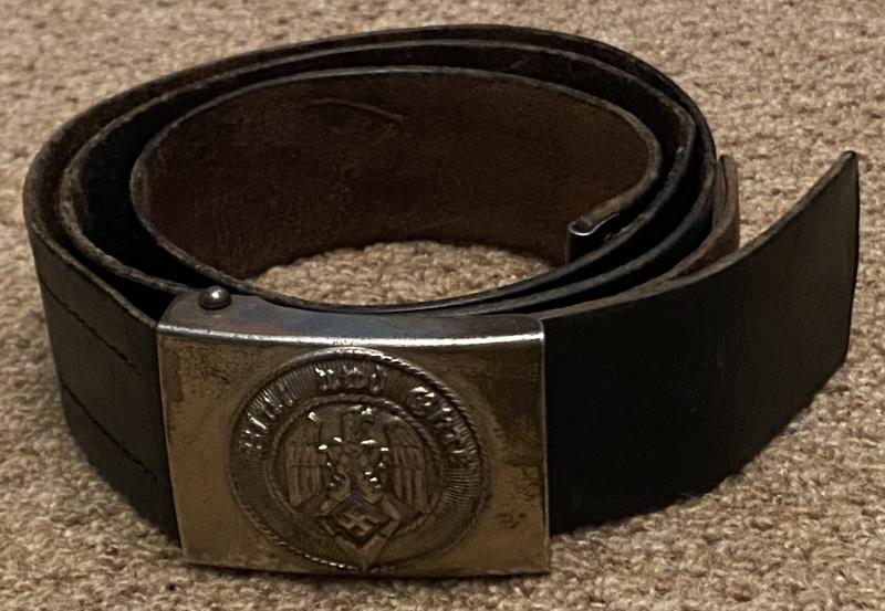 EXCELLENT HITLER YOUTH BUCKLE AND ORIGINAL BELT.