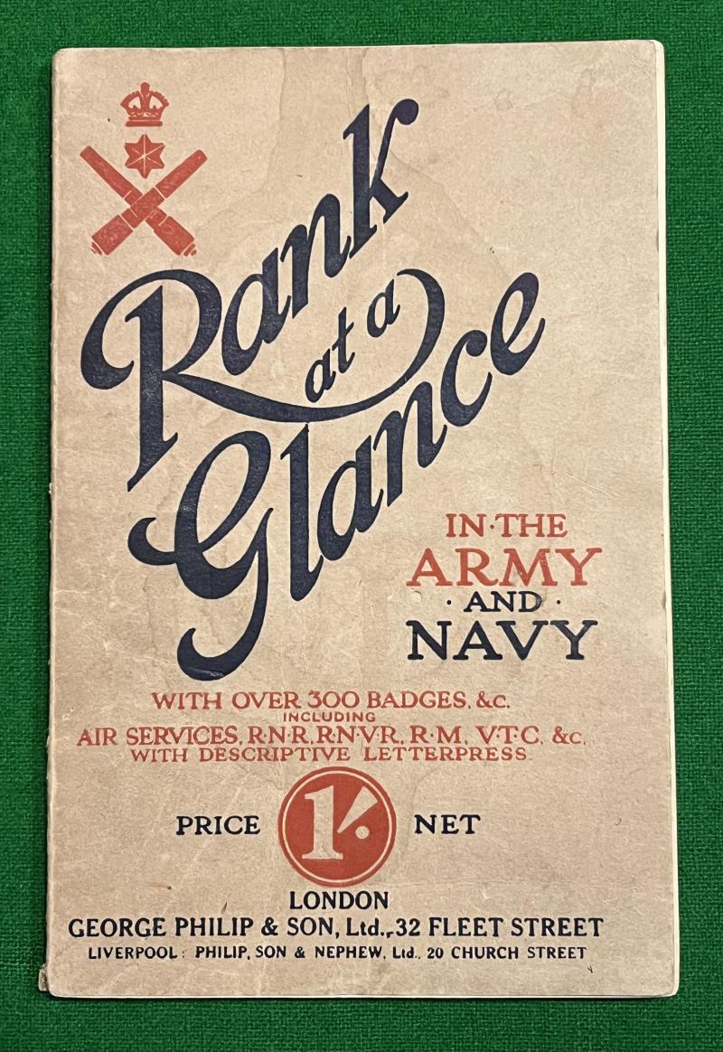 WW1 ' Rank at a Glance ' Booklet.