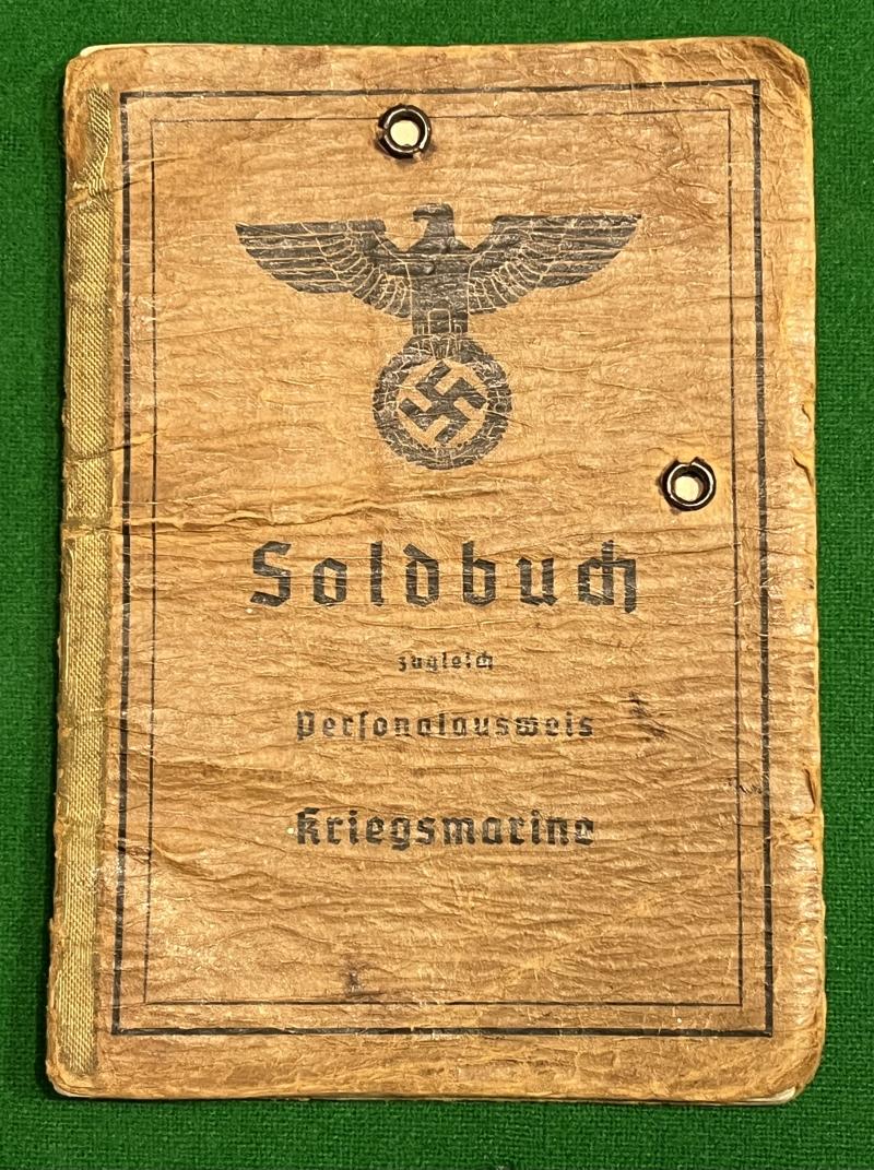 Kriegsmarine Marine Artillery Soldbuch.