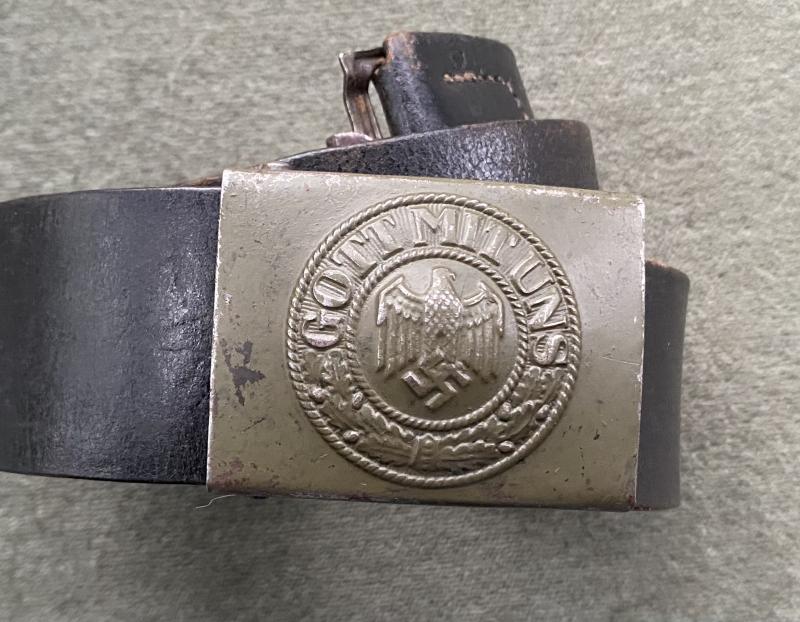 A REALLY GOOD WEHRMACHT STEEL COMBAT BELT AND BUCKLE.