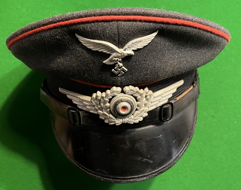 WW2 Luftwaffe Flak Section Visor Cap.