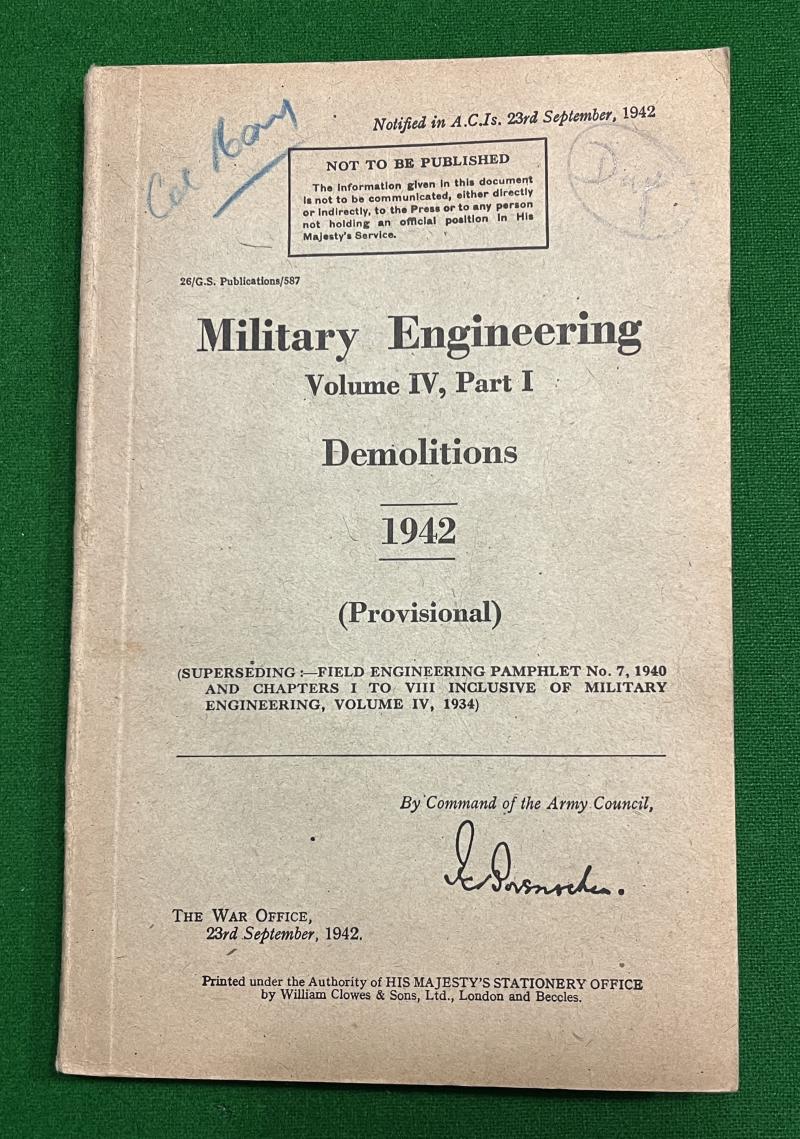 1942 Military Engineering - Demolitions.