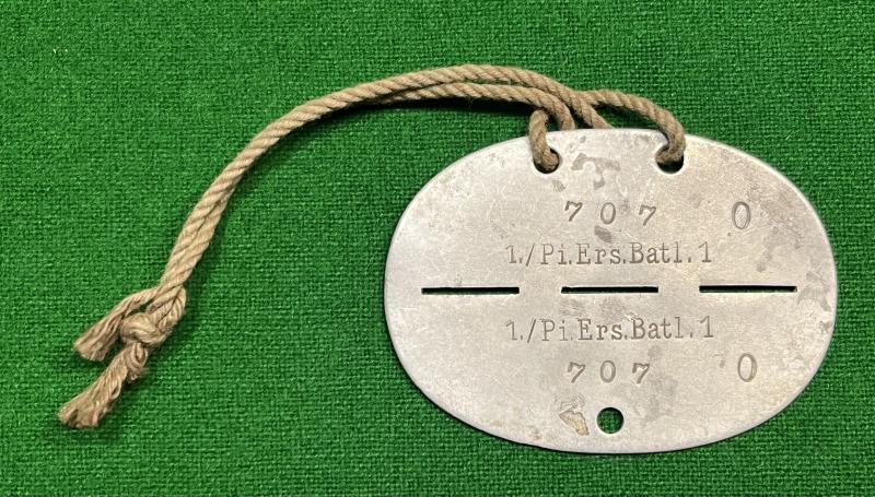Wehrmacht Erkennungsmarke 1./Pi.Ers.Btl.1.