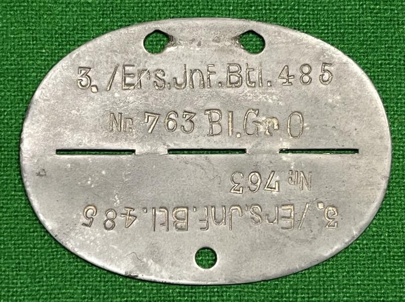 Wehrmacht Erkennungsmarke - 3./Ers.Inf.Btl.485