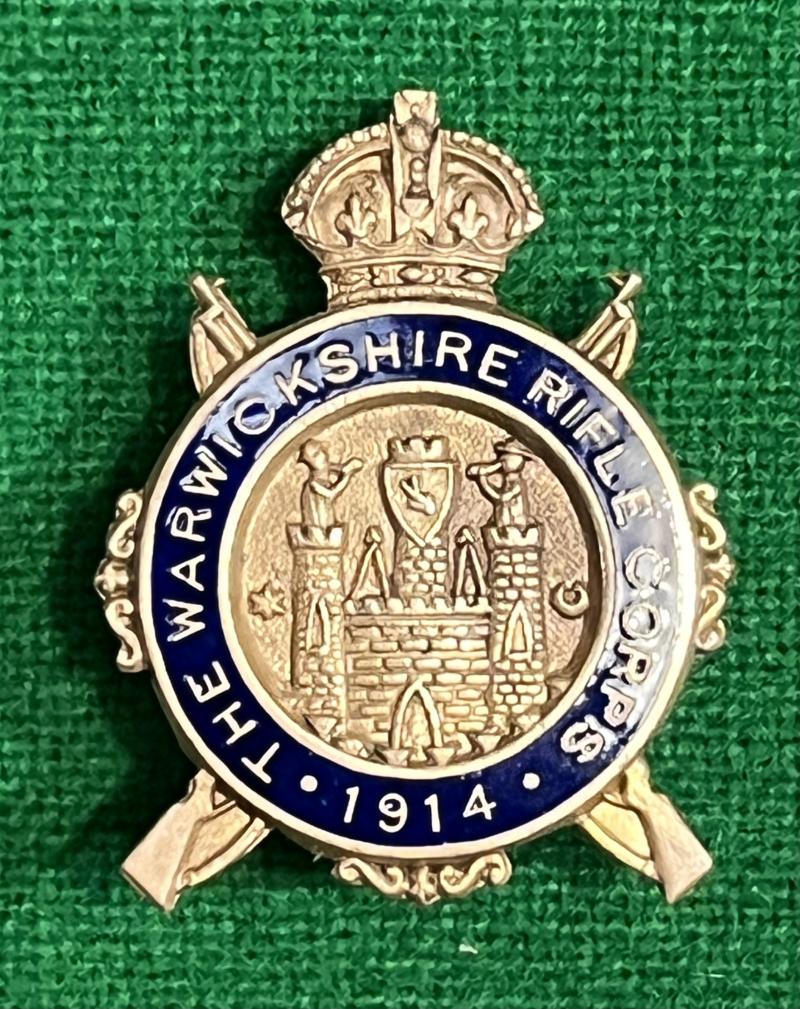 WW1 Warwickshire Rifle Corps 1914 lapel badge.