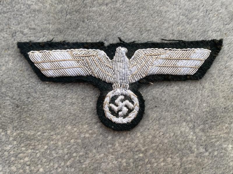 ORIGINAL SILVER BULLION WEHRMACHT OFFICERS BREAST EAGLE.