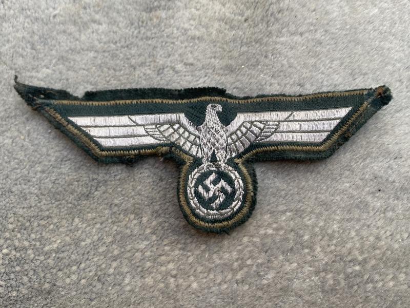 THIRD REICH NCO’s ‘BEVO’ FLAT BULLION BREAST EAGLE TUNIC REMOVED.