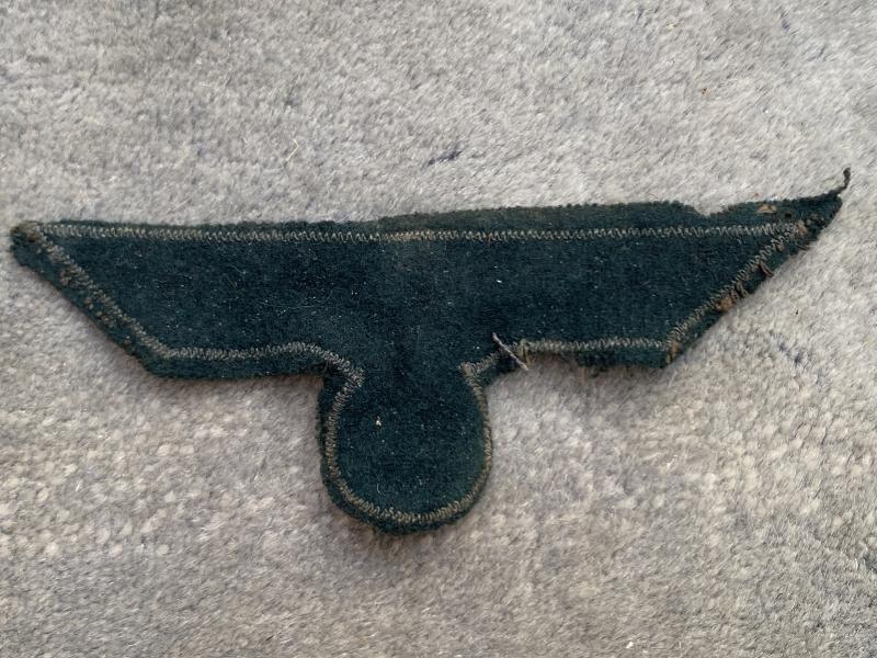 THIRD REICH NCO’s ‘BEVO’ FLAT BULLION BREAST EAGLE TUNIC REMOVED.