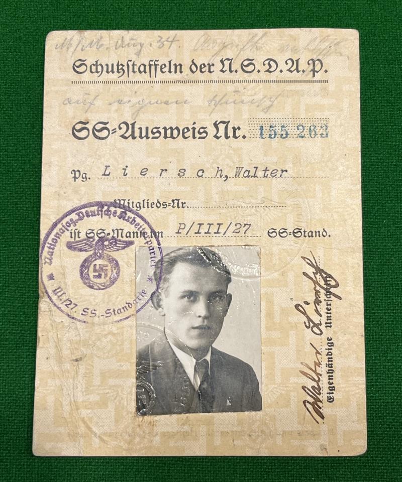 Early 1934 SS ID or Ausweis to an SS Mann.
