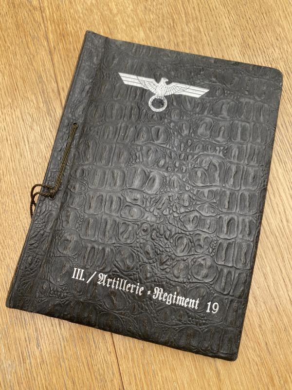 A MINT, UNUSED BLANK SERVICE TIME PHOTO ALBUM FOR THIRD REICH ARTILLERY REGT.