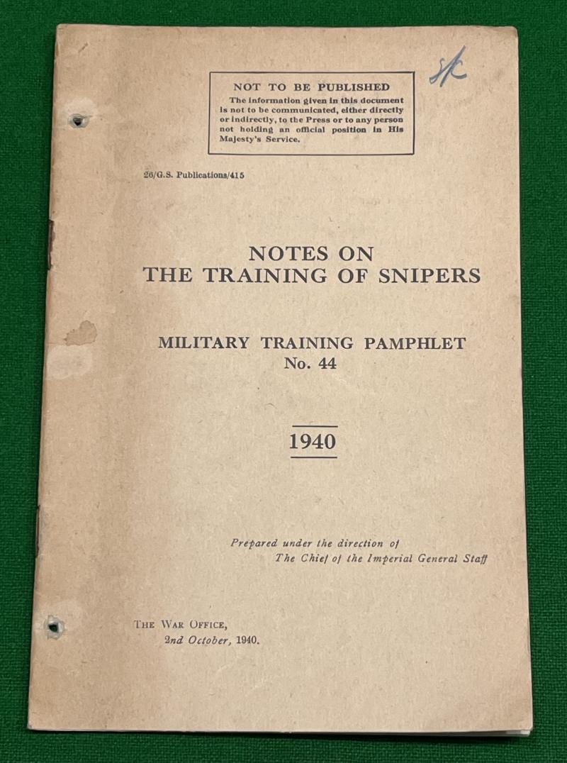 Notes on the Training of Snipers.