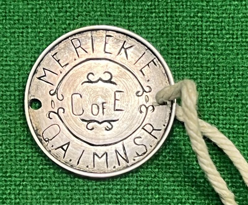 WW1 Q.A.I.M.N.S.R. identity tag.