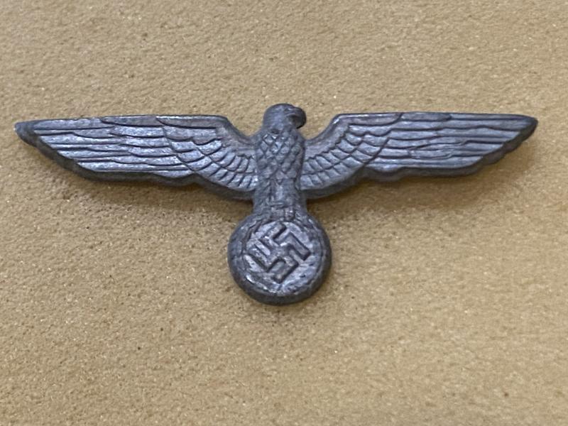 THIRD REICH METAL VISOR CAP EAGLE - COMPLETE.