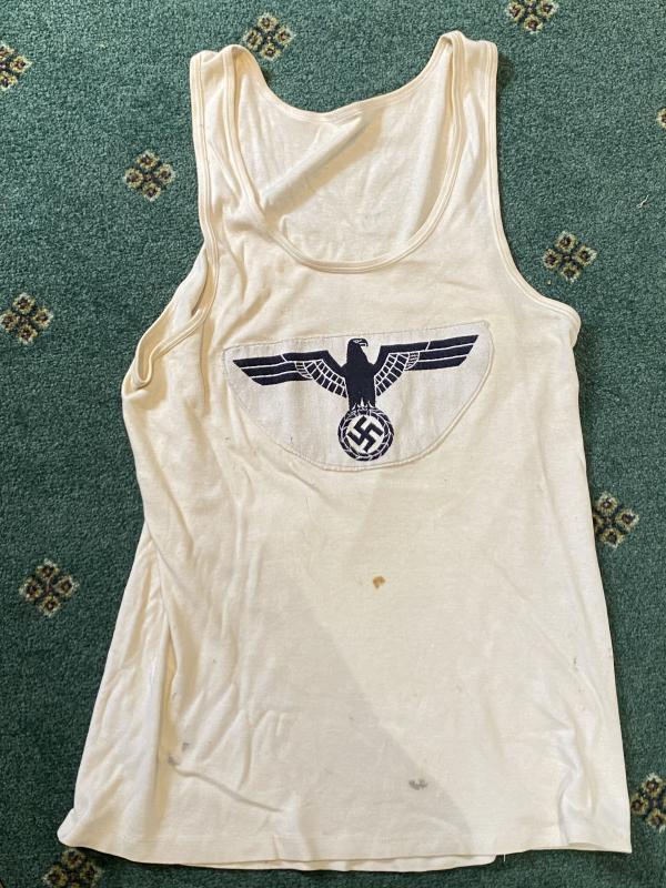THIRD REICH WEHRMACHT COTTON SPORTS VEST COMPLETE.