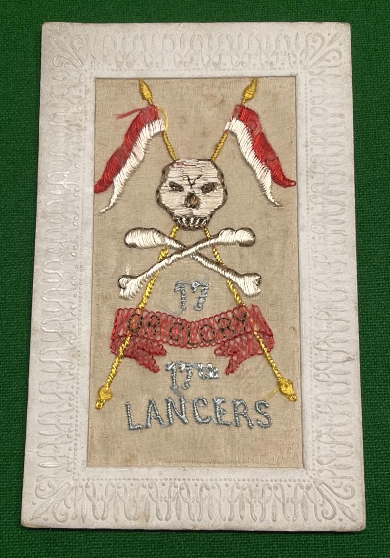 WWI 17th Lancers ' Silk ' Postcard.