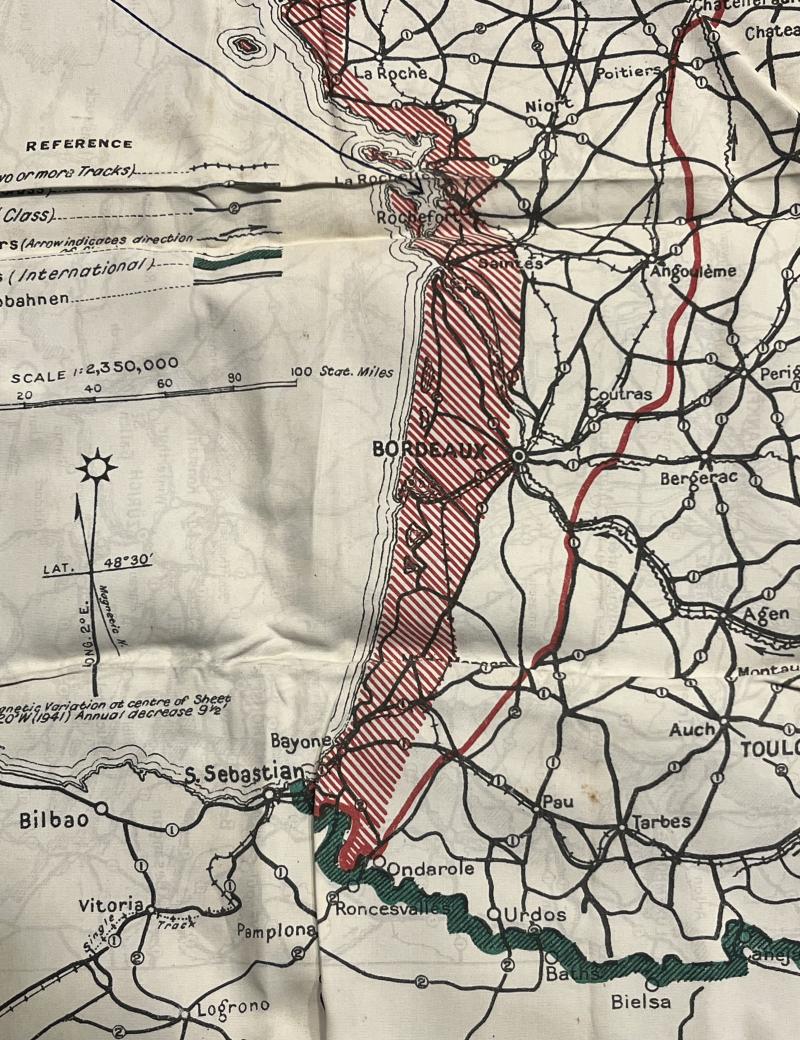 RAF/Special Forces Escape Map - 9.C(a)/2B France.