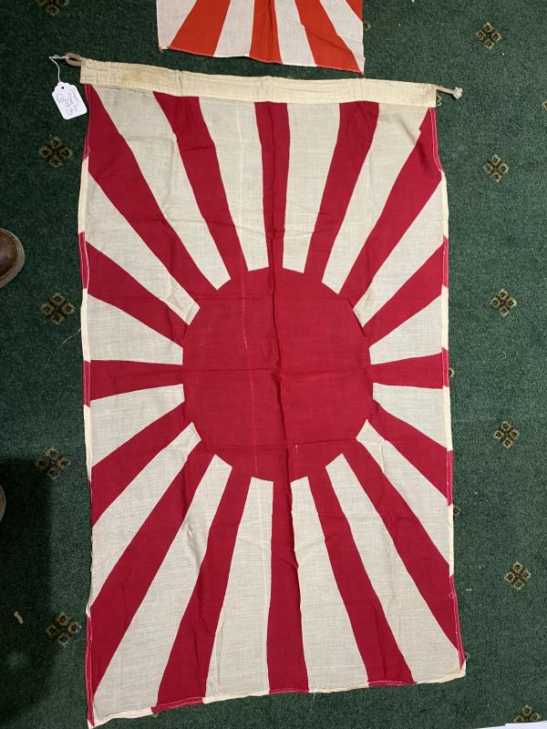 2 WW2 JAPANESE COTTON ‘RISING SUN’ FLAGS.