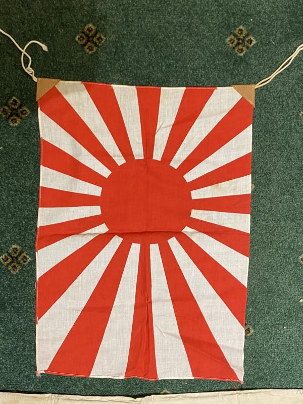 2 WW2 JAPANESE COTTON ‘RISING SUN’ FLAGS.