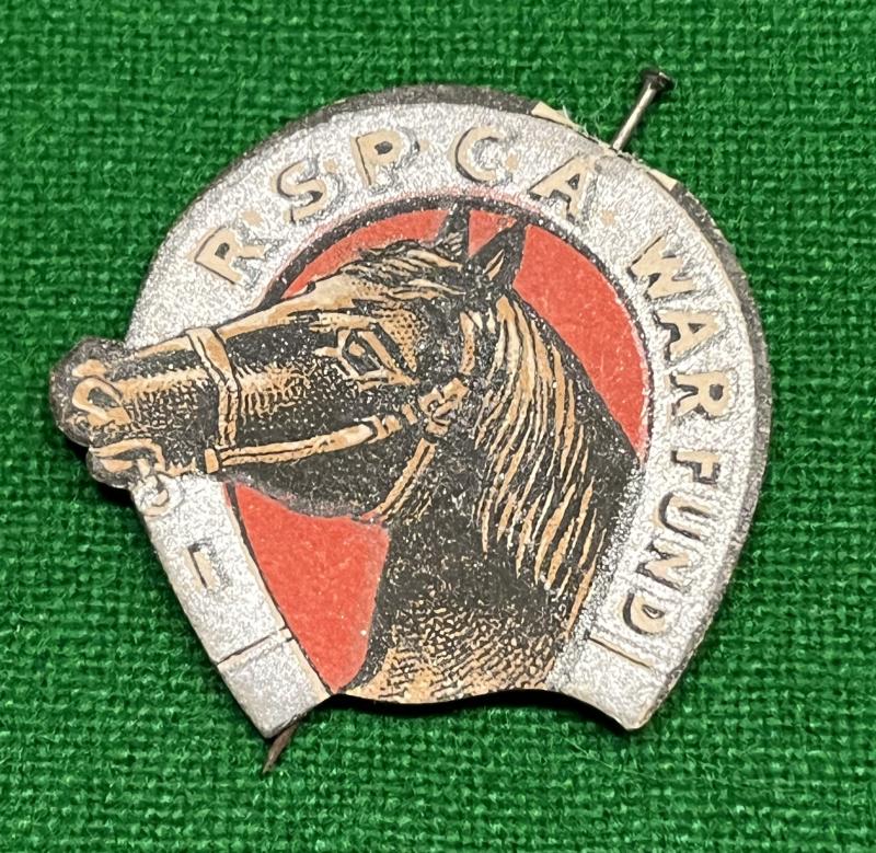 WW1 RSPCA Fund for Sick & Wounded War Horses Flag Day Pin Badge