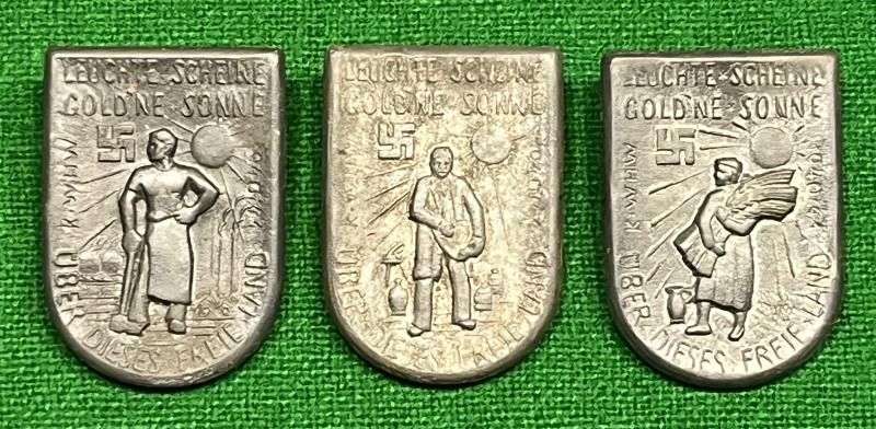 3rd Reich WHW leuchte scheine gold'ne sonne badges.