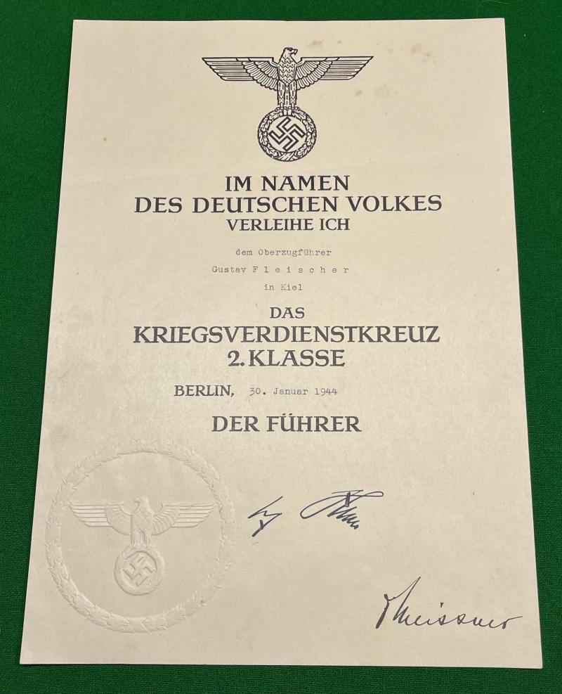 WW2 German Award certificate grouping.