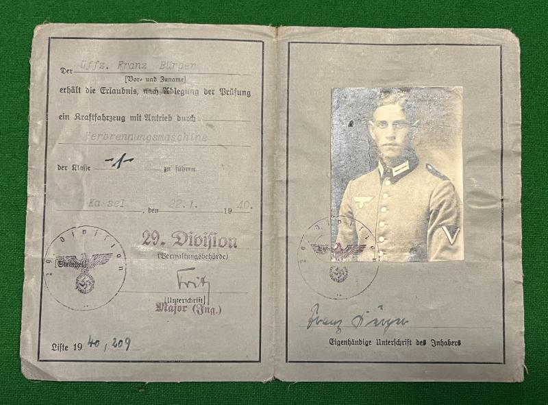 Third Reich Driving Licence grouping.