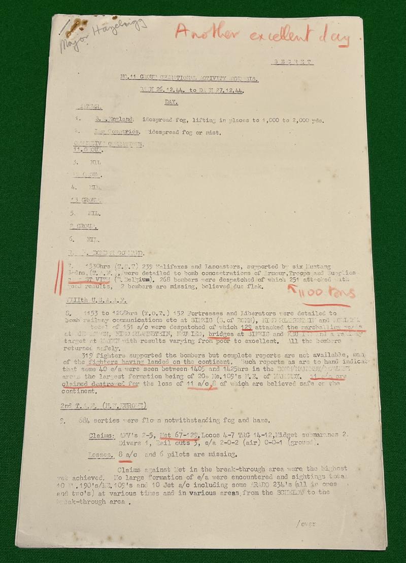 1944 Secret RAF No.11 Group Operational Synopsis.