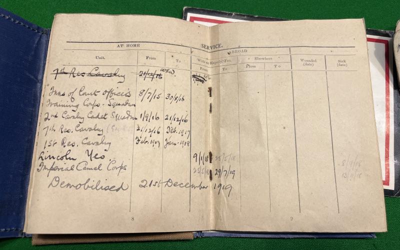 WW1 Cavalry/Camel Corps ephemera grouping.