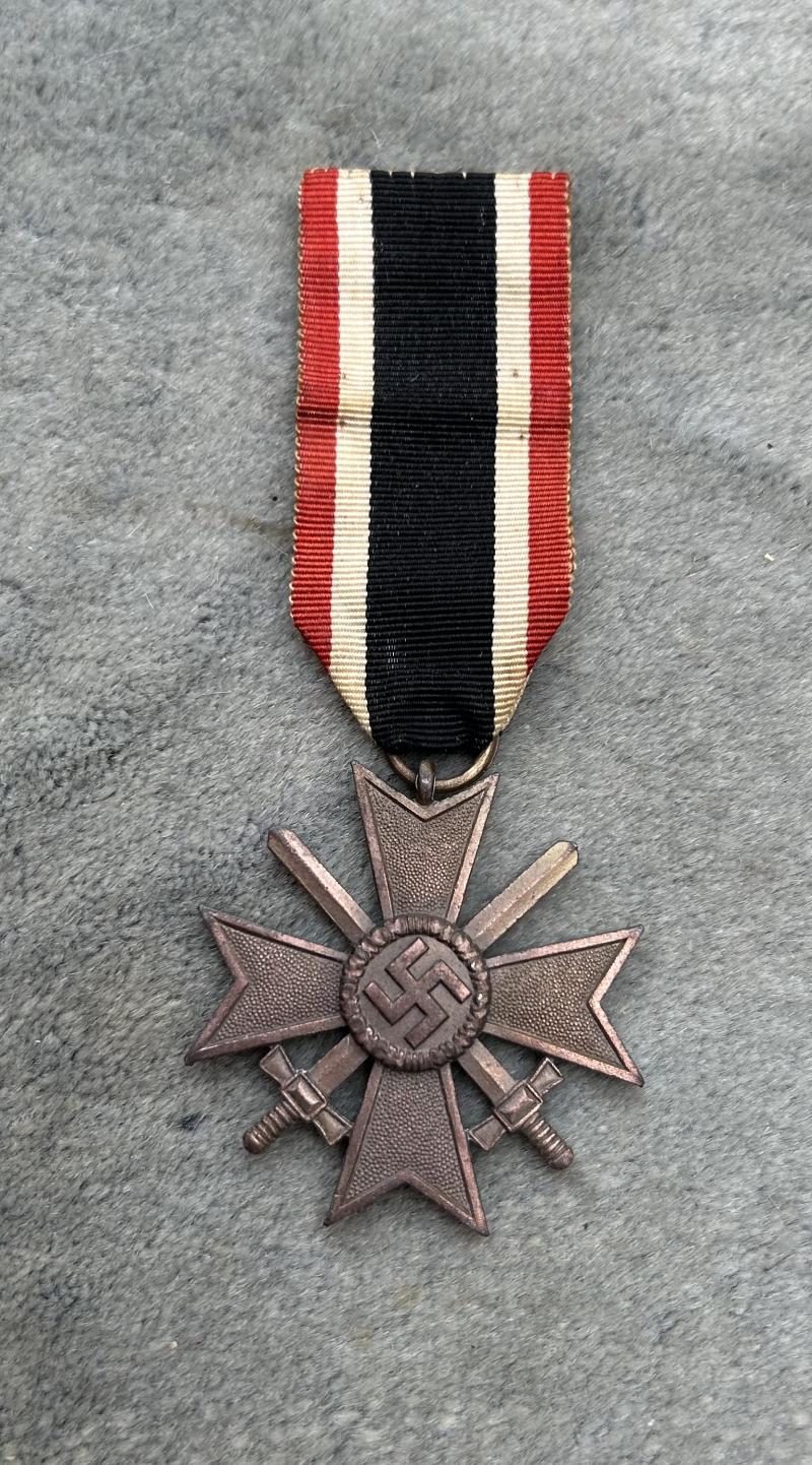 THIRD REICH WAR BRONZE MERIT CROSS WITH SWORDS.