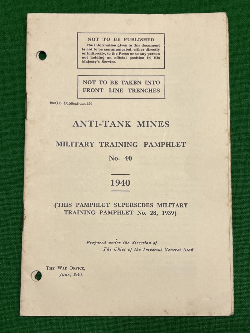 1940 Pamphlet No.4 Anti-Tank Mines.