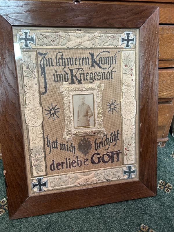 FANTASTIC IMPERIAL GERMAN ‘ILLUMINATED MEMORY OF MY SERVICE TIME PICTURE.