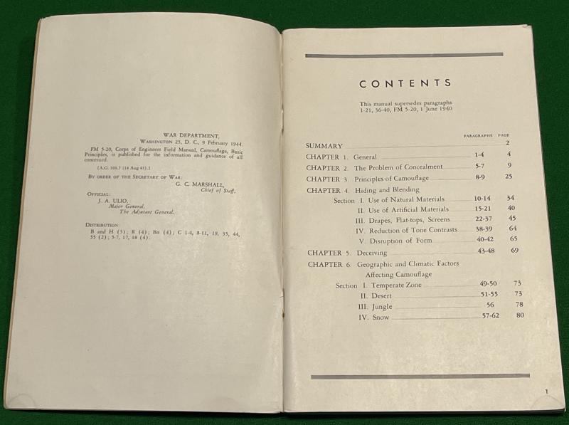 1944 US Manual FM 5-20 Camouflage Basic Principles.