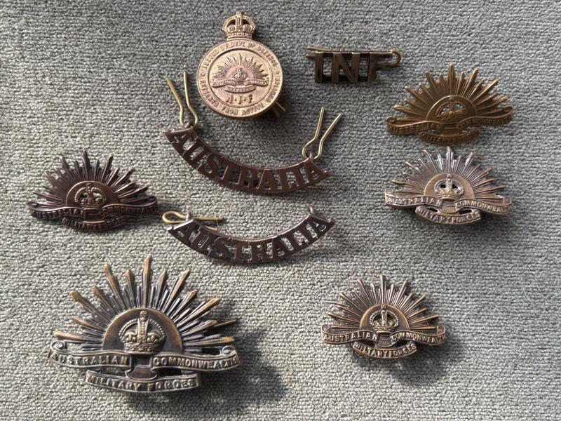 COLLECTION OF BADGES FROM AUSTRALIAN FORCES.