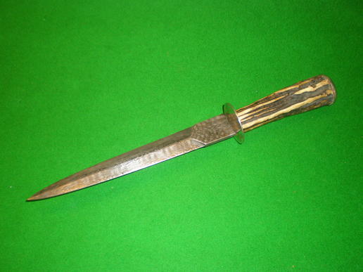 WW1 Imperial fighting knife with damascus blade.