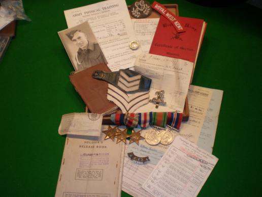 Royal West Kent Regt. Medal and paperwork grouping.